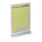 Plexiglass menu stand with base A4 21x34x8 cm transparent product photo