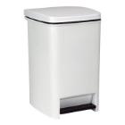 Kunststof pedaalafvalbak 20L wit Productfoto