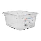 Araven PC food box 1/2GN 32.5x26.5x15cm 9L transparent with blue lid product photo