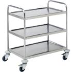 Stainless steel serving trolley 3 trays 84x52x93 cm product photo