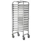 RVS regaalwagen 15 regalen 1/1GN 4 zwenkwielen waarvan 2 met rem Productfoto