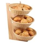 Wooden buffet stand for 3 baskets brown product photo