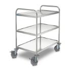 Stainless steel serving trolley Hupfer SW 10x6/3 3 layers 4 swivel wheels and 2 with brake product photo