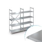 Stainless steel shelf standard 5 Hupfer with closed shelf 267.5x50x160 cm grey product photo