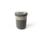 Reusable breakfast cup PP 50 cl +15 cl gray incl.fork product photo