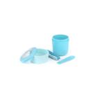Reusable breakfast cup PP 50 cl +15 cl blue incl.fork product photo