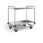 Stainless steel serving trolley 2 trays 110x70 cm product photo