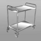 Stainless steel serving trolley 2 trays 80x50 cm product photo
