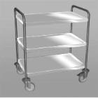 Stainless steel serving trolley 3 trays 80x50 cm product photo