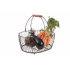 Metal basket oval rustic 29.5x21.5x7 cm brown product photo