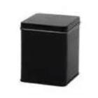 Tin can with hinged lid square 100 gram 7.5x7.5x9.5 cm black product photo