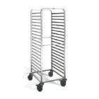 Stainless steel rack trolley 40 shelves 1/1GN 4 swivel castors, 2 with brakes product photo