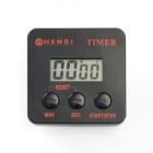 Hendi plastic kookwekker digitaal met magneetclip 6.7x6.7x2 cm zwart Productfoto