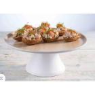 Melamine serving tray FRIDA ø 31.5x1.5/2.5 cm wood look/white product photo