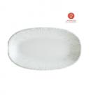 Bonna porcelain plate Moove Iris oval 34x19 cm off white/olive green product photo