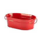 Gegalvaniseerd stalen serveerbak ovaal 23x15x7 cm rood Productfoto