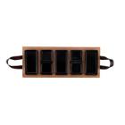 Wooden drink tray 49 cm with 5 compartments black dishes product photo