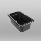Polycarbonate gastronorm insert 1/4 GN 26.5x16.2x10 cm black product photo