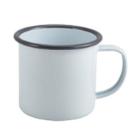 Gobelet émaillé 36 cl blanc avec un bord gris foncé photo du produit