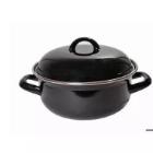 Emaille braadpannetje 3L ø 20 x H 8.5 cm zwart Productfoto