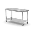 Stainless steel work table with shelf 120x60x85 cm silver product photo