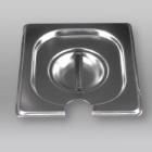 Grocier stainless steel lid with handle and spoon notch for gastronorm container product photo