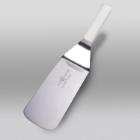 RVS spatel breed met knik 20x7.7 cm zilver met wit handvat Productfoto