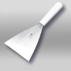 Stainless steel 18/8 plate knife with plastic handle 12x14 cm white product photo