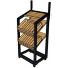 Houten buffetdisplay 3-etages zwart tbv 1/1 GN veilingkist (excl. kisten) Productfoto