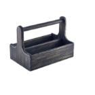 Houten tafelcaddy 25x15.3x17.9 cm zwart Productfoto