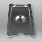 Couvercle en inox Grocier avec poignée et encoche pour cuillère pour bac gastronorme 1/4 GN photo du produit