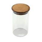 Glass storage jar with acacia wood lid ø 8.5 cm 700 ml transparent product photo