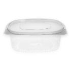 Verive plastic saladebak met vast deksel RPET ovaal 250 cc transparant Productfoto
