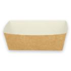 Verive kartonnen snack/frietbakje conisch 12x7x4.5 cm bruin/wit Productfoto