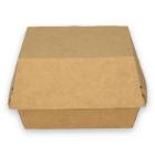 Verive kartonnen hamburgerbak klein 10x11x7.8 cm bruin/wit Productfoto