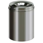 Stainless steel self extinguishing waste paper bin 15L silver product photo