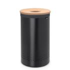 Brabantia metal laundry bin with Quick-Drop opening 60L matt black product photo
