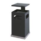 Stalen as-papierbak met afneembaar afdak 80L antraciet Productfoto