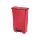 Rubbermaid Slim Jim PE pedaalafvalbak Step On 50L rood Productfoto