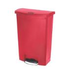 Rubbermaid Slim Jim PE pedaalafvalbak Step On 90L rood Productfoto
