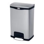 Rubbermaid Slim Jim stainless steel pedal waste bin Step On 50L silver product photo