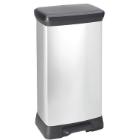 Curver plastic pedal waste bin Decobin 50L silver / black product photo