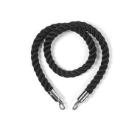 Hemp rope cord for barrier post 150 cm black chrome hook product photo