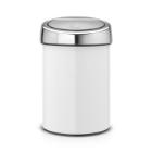 Brabantia metalen wandafvalemmer touch bin 3L wit Productfoto