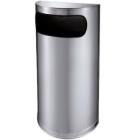 Stainless steel waste bin half round 35L matt silver product photo