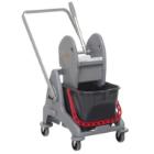 Diversey Taski plastic roll bucket with multi wringer 15L grey/red product photo
