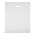 Plastic draagtas LDPE 37x44+2x4 cm 50 my transparant met versterkt handvat Productfoto