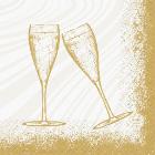 Duni Bio Dunisoft® servet 24x24 cm 3-laags Sparkly Cheers wit #2 Productfoto