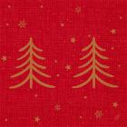 Duni napkin 40x40 cm 3-ply Shimmer Trees red with print product photo