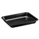 Plastic maaltijdschaal PP rechthoek 22.7x17.8x3 cm 1-vaks zwart Productfoto